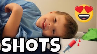 Little boy gets more SHOTS AT THE DOCTOR [upl. by Ayahs]