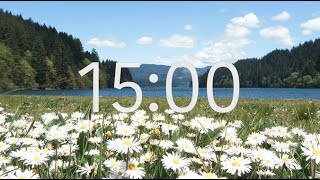 15 Minute Timer with Relaxing Music Spring Flowers Theme [upl. by Elata]