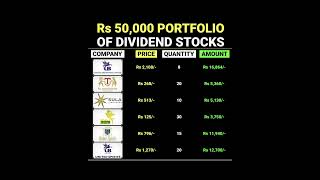 Rs 50000 PORTFOLIO OF DIVIDEND STOCKS 📈  50000 portfolio 🤑 stockmarket [upl. by Edwina745]