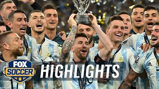 Argentina defeats Italy 30 behind offensive attack led by Lionel Messi  2022 Finalissima [upl. by Hebe]