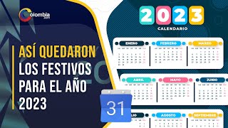 Calendario de días festivos 2023 en Colombia [upl. by Niuqaoj]