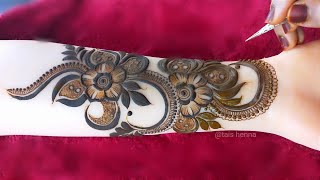 Very stylish Khafeef bold Henna Design  Eid Mehndi  Latest Beautiful Gulf Design For Front Hand [upl. by Valsimot]