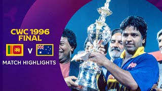 Cricket World Cup 1996 Final Sri Lanka v Australia  Match Highlights [upl. by Mccahill198]