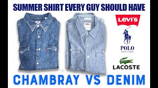 Levis Shirt  Denim vs Chambray  Shirt every guy should have  Summer outfits 2024 [upl. by Mahtal134]