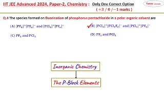 𝐐𝟒 The species formed on fluorination of phosphorus pentachloride in a polar organic solvent are [upl. by Zechariah]