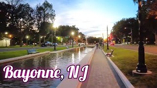 Evening walk in Bayonne New Jersey USA  34th Street light rail station to Stephen R Gregg Park [upl. by Norod849]