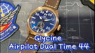 Glycine Airpilot Dual Time 44 有budge 就玩唉德思￼，平平地就食住quotGlycine quot [upl. by Ttezil379]