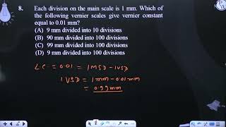 Each division on the main scale is 1 mm Which of the following vernier scales give vernier cons [upl. by Assirhc]