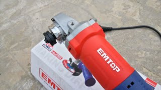 New Powerful Angle Grinder EMTOP EAGR07542 review and test [upl. by Arabela]