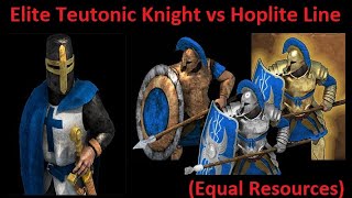 Elite Teutonic Knight AoE2 vs Hoplite Phalangite and Centurion RoR [upl. by Nahtanaj]