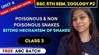 Poisonous and Non Poisonous snakes Biting mechanism of snakes BSc 2nd year 5th Semester Zoology [upl. by Heisser]