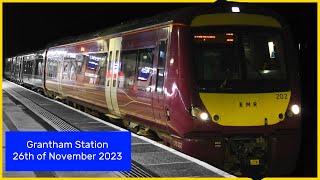 Grantham Station East Coast Main Line with Class 55 Deltic 261123 [upl. by Ayekehs]