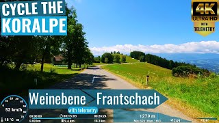 Koralpe Mountain Weinebene  Frantschach Mountain Road Descent Indoor Cycling Video with telemetry [upl. by Ttam590]