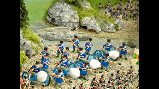 Napoleonic Diorama  Russian Austrian amp Prussian armies attacked by Napoleons Grand Army [upl. by August449]