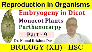 Embryogeny in Dicot amp Monocot plants  Reproduction Organisms XII BIOLOGY  Part 9 [upl. by Gilli]