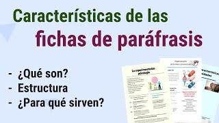 Características de las fichas de paráfrasis con ejemplos │Español para Secundaria Primer año [upl. by Aiseneg]