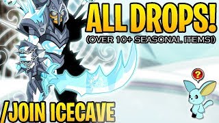 AQW  JOIN ICECAVE ALL Frosty Boss Drops amp Quest Drops SEASONAL  ITEM Showcase [upl. by Dreddy]