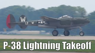 P38 Lightning Takeoff During Airshow at Oshkosh 2021 [upl. by Quickel]