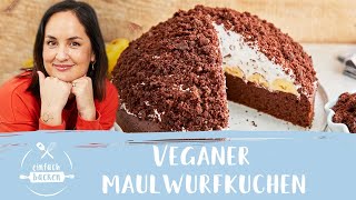 Veganer Maulwurfkuchen mit Banane 😍 I Einfach Backen [upl. by Hoashis]