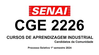 SENAI CGE 2226 CORREÇÃO  CURSO DE APRENDIZAGEM INDUSTRIAL  COMUNIDADE  TODAS QUESTÕES MATEMÁTICA [upl. by Inalej]