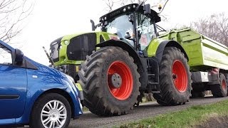 CRASH Claas Axion 950 vs twingo MAISERNTE Unfall AGRIbumper tractorbumper Unterfahrschutz [upl. by Sperling509]