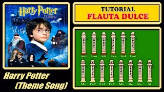 Harry Potter Theme en Flauta Dulce quotCon Notas Explicadasquot TUTORIAL SENCILLO [upl. by Gala]