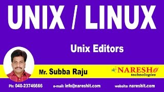 Unix Editors  UNIX Tutorial  Mr Subba Raju [upl. by Doran685]