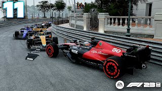 BIG CRASH IN MONACO  F1 23 Career Mode  Part 11 [upl. by Peri86]