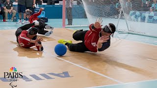 Calahan Youngs 6 goal performance leads USA goalball past Iran at Paralympics  NBC Sports [upl. by Nadoj815]