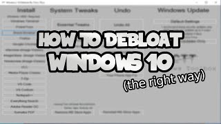 How To Debloat Windows 10 Windows 11 Faster Performance WORKING 2021 [upl. by Naol]