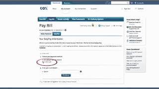 Cox Billing amp Account  How to set up Easy Pay on Coxcom using a credit card [upl. by Ilsel]