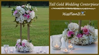 DIY Tall Geometric Gold Stand Modern Wedding Centerpiece Tall Glam Centerpiece DIY Tutorial [upl. by Llertnauq]