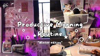 ✩°｡⋆⸜Productive Morning Routine  Winter Edition ༘⋆✿ [upl. by Robinette]