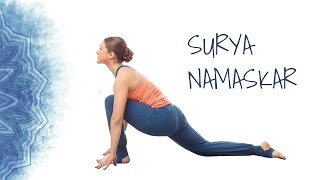 Surya Namaskar Sun Salutation Steps for Beginners  Surya Namaskara with Guided Meditation [upl. by Nelle189]