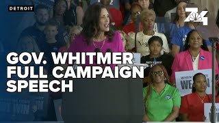 Michigan Gov Gretchen Whitmer takes campaign stage to support Kamala Harris against Donald Trump [upl. by Malcolm]