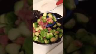 Beef Brussels Sprouts amp Bacon Au Gratin Low carb clean eating LCHF Cast Iron Skillet [upl. by Clara108]