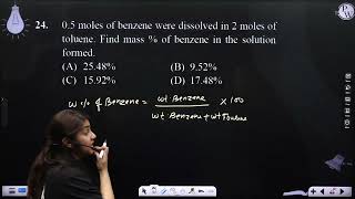 05 moles of benzene were dissolved in 2 moles of toluene Find mass  of benzene in the solutio [upl. by Kalikow]