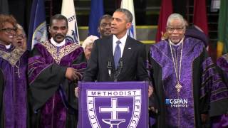 President Obama sings Amazing Grace CSPAN [upl. by Darom]