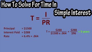 How To Solve For Time In Simple Interest  Solving For Time In Simple Interest Problems [upl. by Dao]