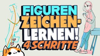 Manga Figuren zeichnen lernen Meine 4 Schritte Methode [upl. by Bickart]