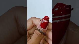 Striping tape nailart design 💅🤍nailtape nailstriping viral stripingtapenailart [upl. by Assenab294]