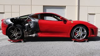 I Bought a Fire Destroyed Ferrari and Fully Restored it in 12 Days [upl. by Neehar]