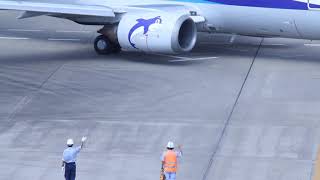 Polite Japanese ground crew waves to departing plane shorts [upl. by Ynohtnacram]