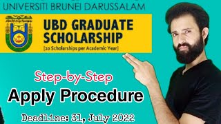 University of Brunei Darussalam Scholarship Complete Apply Procedure Study Abroad [upl. by Weatherley]