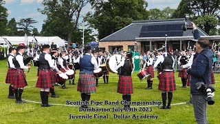 Scottish Pipe Band Championships 2023  Dumbarton  Juvenile  Dollar Academy  Winners [upl. by Einitsed]