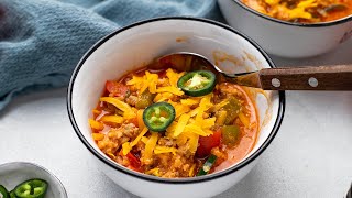 LowCarb Turkey Jalapeno Chili Easy Keto Recipe [upl. by Feld]