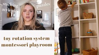 how to do a easy toy rotation system  MONTESSORI PLAYROOM  mini VLOG [upl. by Haggi]