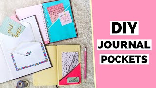 3 DIY Journal Pockets  How To Make Pockets For A Journal [upl. by Uwton]