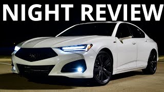 Excellent 2021 Acura TLX Night Review Exterior Ambient Lights POV Drive [upl. by Hepza]