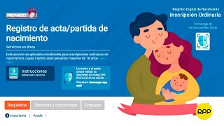 Reniec lanza app móvil para inscribir a recién nacidos [upl. by Wiener382]